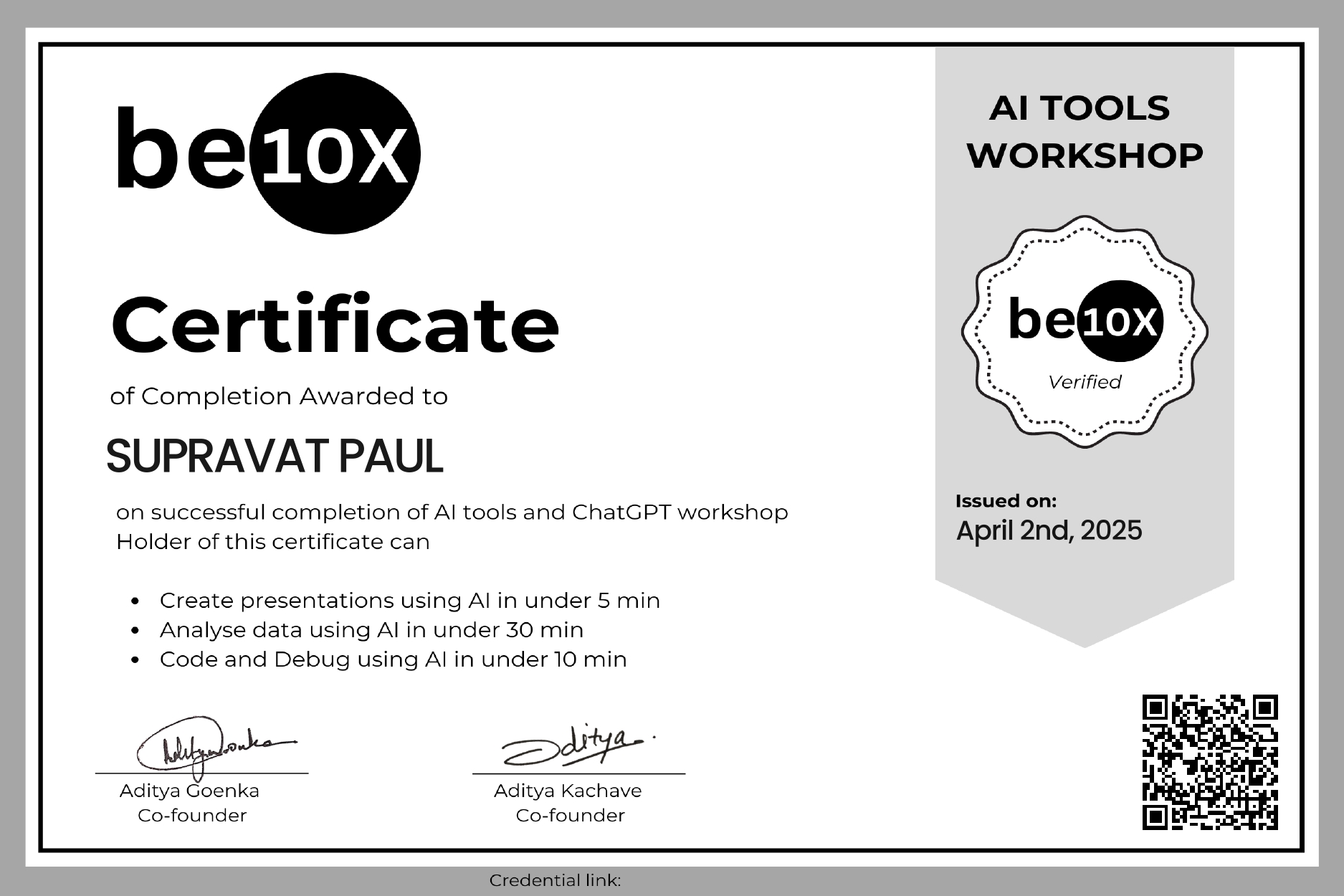 Certificate 1